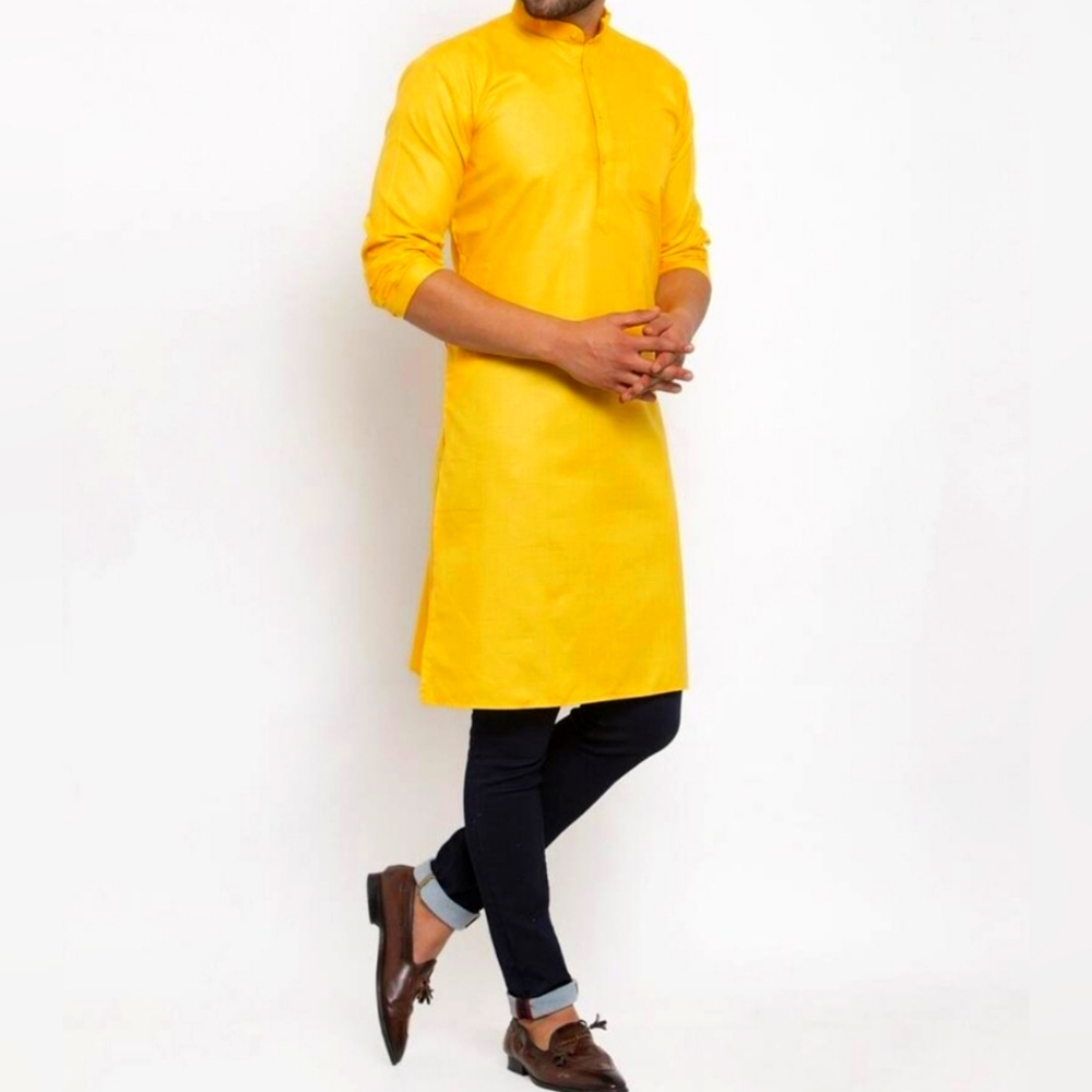 ๐๐ Men's Kurta Yellow colour ๐๐ - Picture 3 of 6